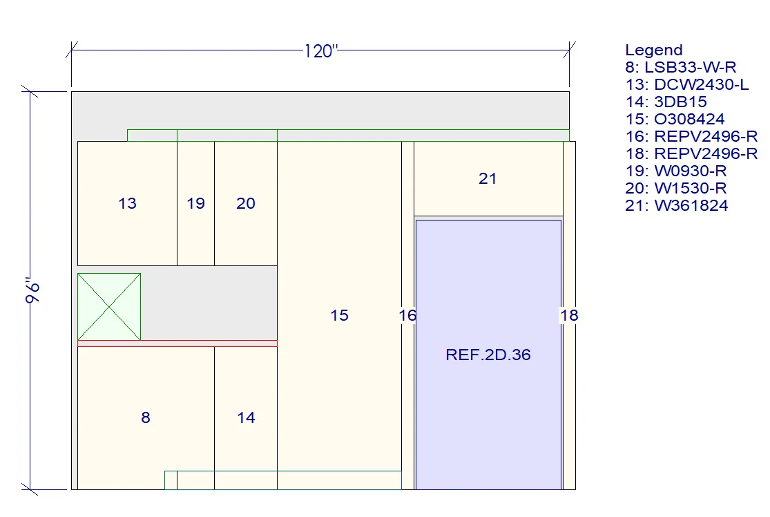 10x10 Kitchen Layout Design - Charleston Saddle Cabinets
