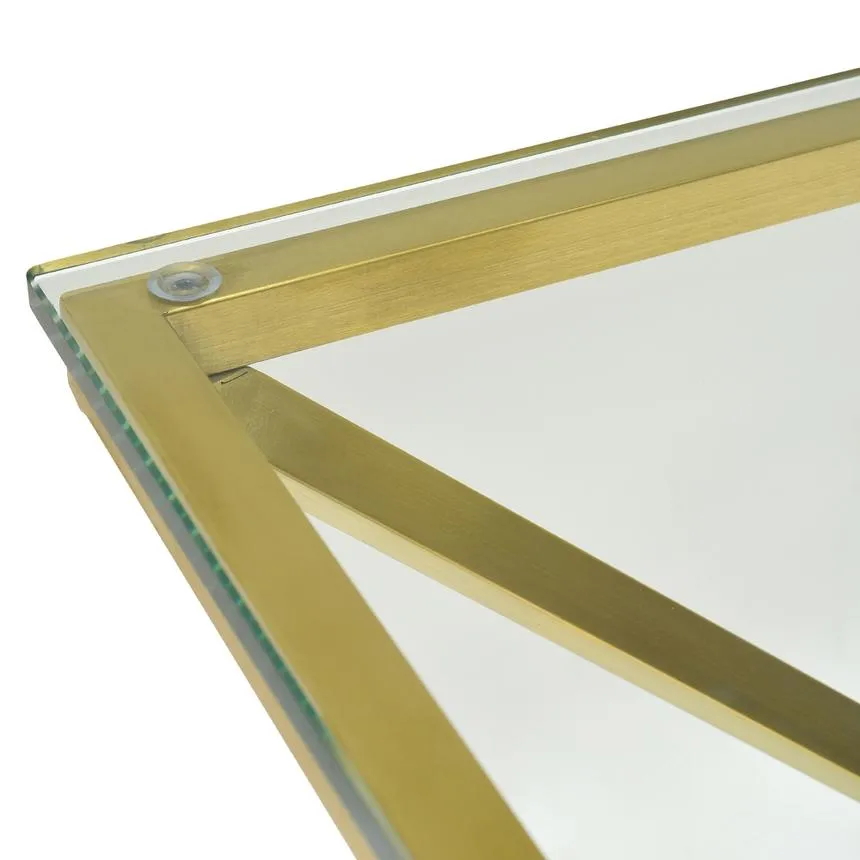 1.2m Glass Console Table - Gold Base