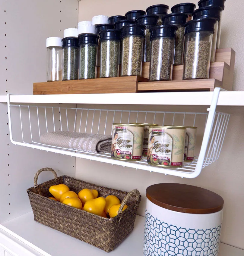 Stylish 20-Inch White Under-Shelf Storage Basket - Perfect for Organizing Your Space