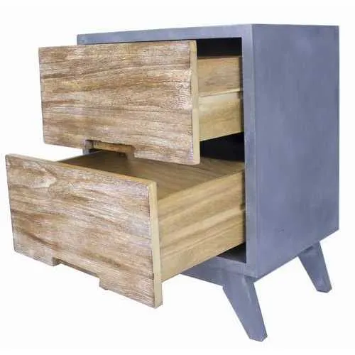 20" X 25" X 31" Gray W  Distressed Wood MDF  Wood Accent Cabinet with  Drawers