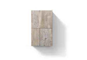 24" High Bathroom Linen Side Cabinets, Nature Wood