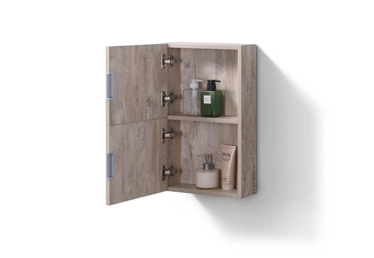 24" High Bathroom Linen Side Cabinets, Nature Wood