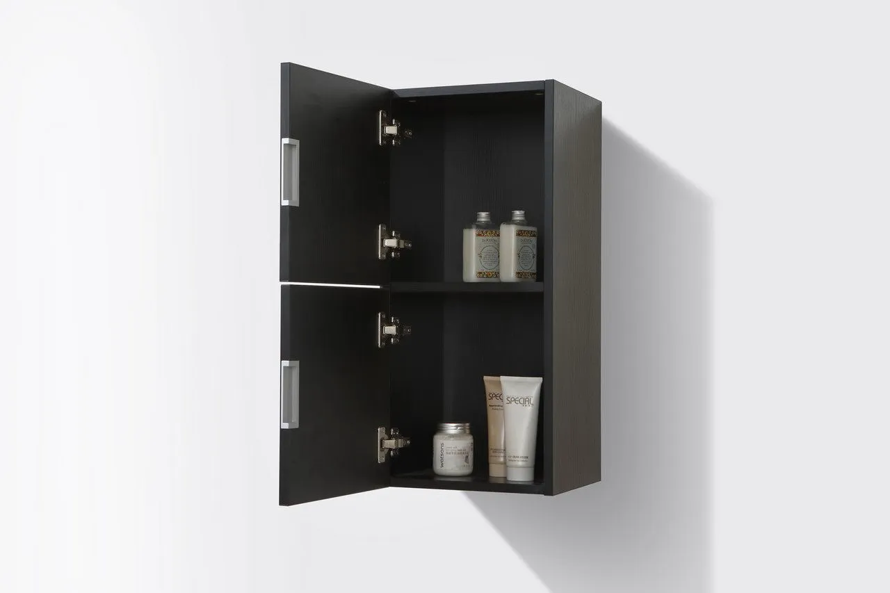 28" High Bathroom Linen Side Cabinets, Black