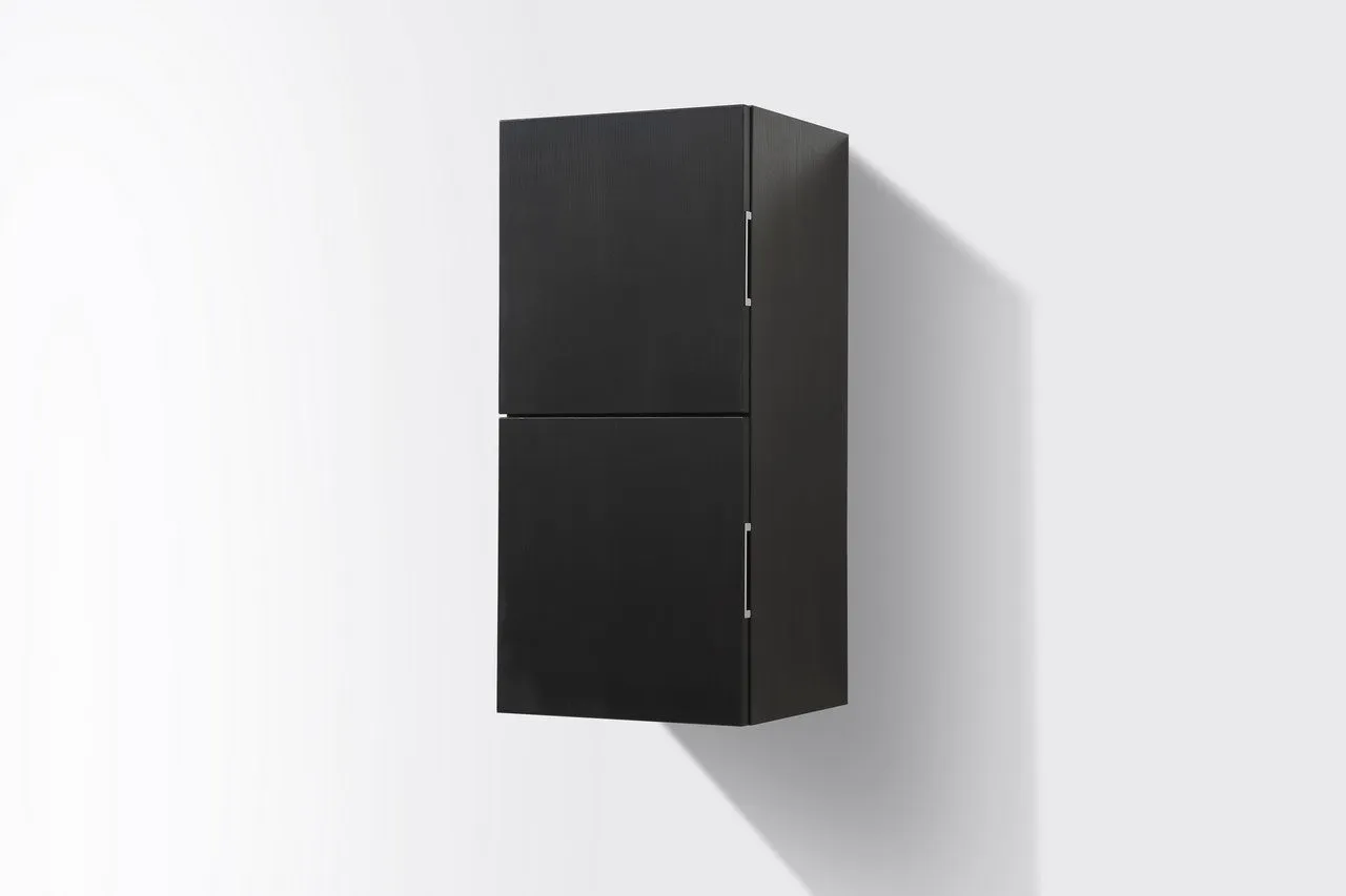 28" High Bathroom Linen Side Cabinets, Black