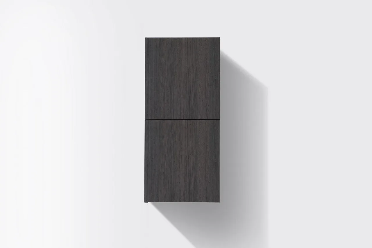 28" High Bathroom Linen Side Cabinets, GREY OAK