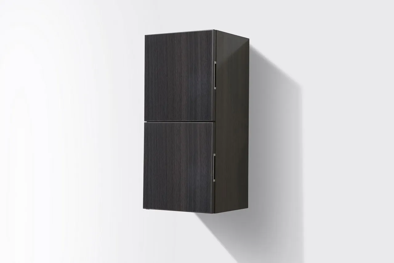 28" High Bathroom Linen Side Cabinets, GREY OAK