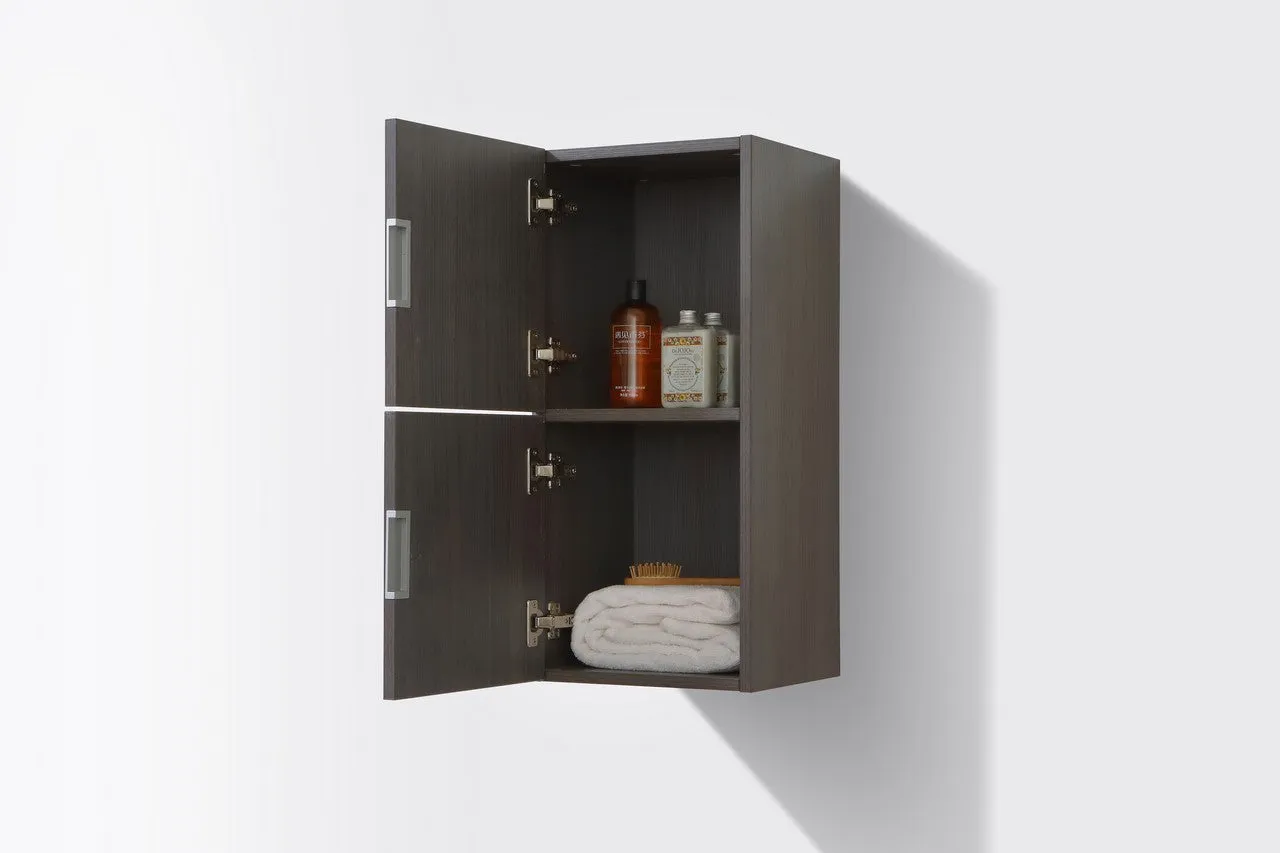 28" High Bathroom Linen Side Cabinets, GREY OAK