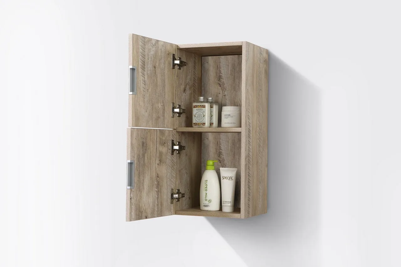 28" High Bathroom Linen Side Cabinets, Nature Wood