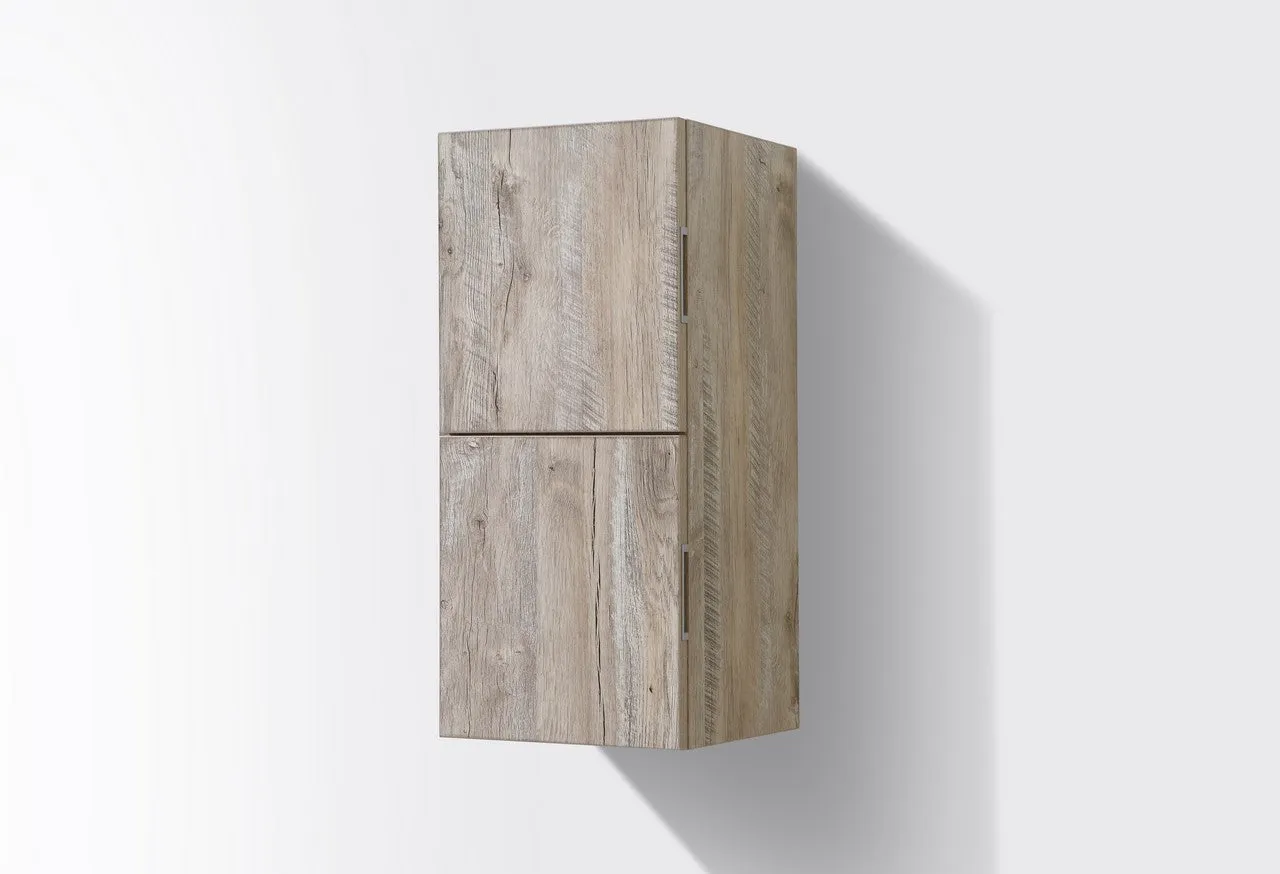 28" High Bathroom Linen Side Cabinets, Nature Wood