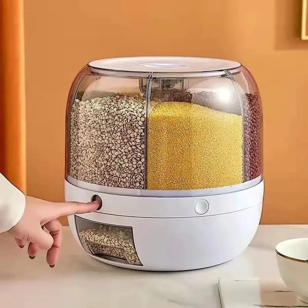 Id suggest optimizing the title of the e-commerce product to enhance its appeal: Premium 360° Rotating Grains Food Dispenser.