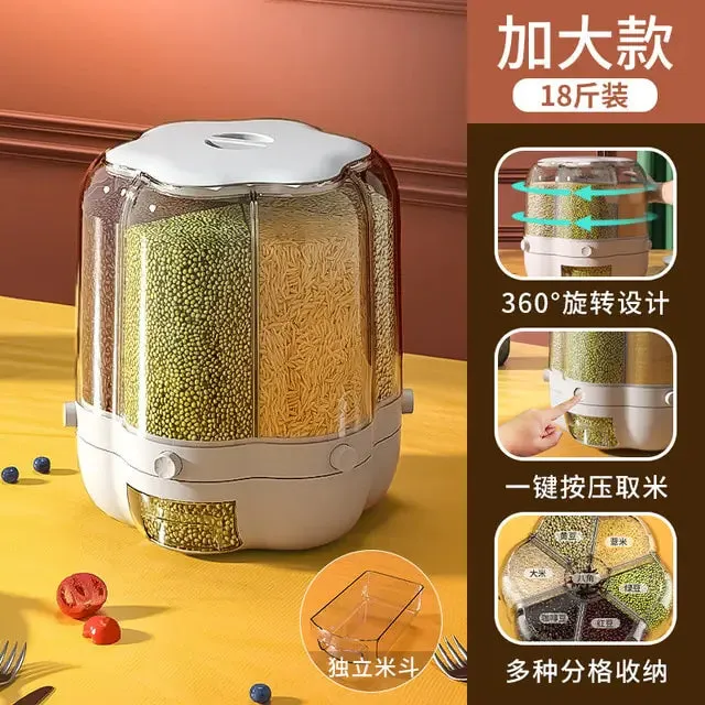 Id suggest optimizing the title of the e-commerce product to enhance its appeal: Premium 360° Rotating Grains Food Dispenser.
