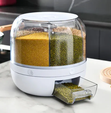 Id suggest optimizing the title of the e-commerce product to enhance its appeal: Premium 360° Rotating Grains Food Dispenser.