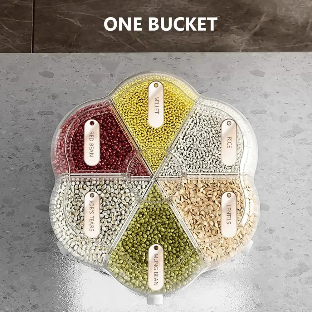 Id suggest optimizing the title of the e-commerce product to enhance its appeal: Premium 360° Rotating Grains Food Dispenser.