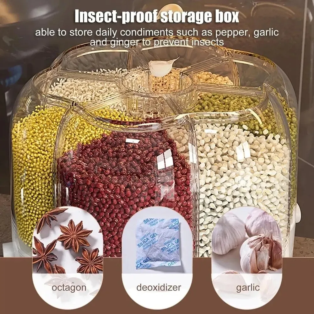 Id suggest optimizing the title of the e-commerce product to enhance its appeal: Premium 360° Rotating Grains Food Dispenser.