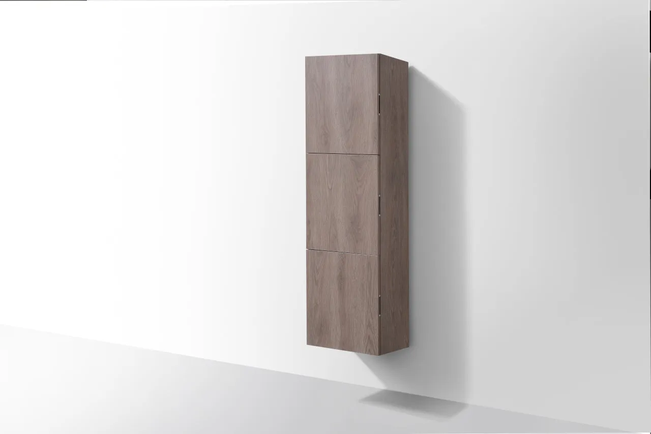 59" High Bathroom Linen Side Cabinets, Butternut