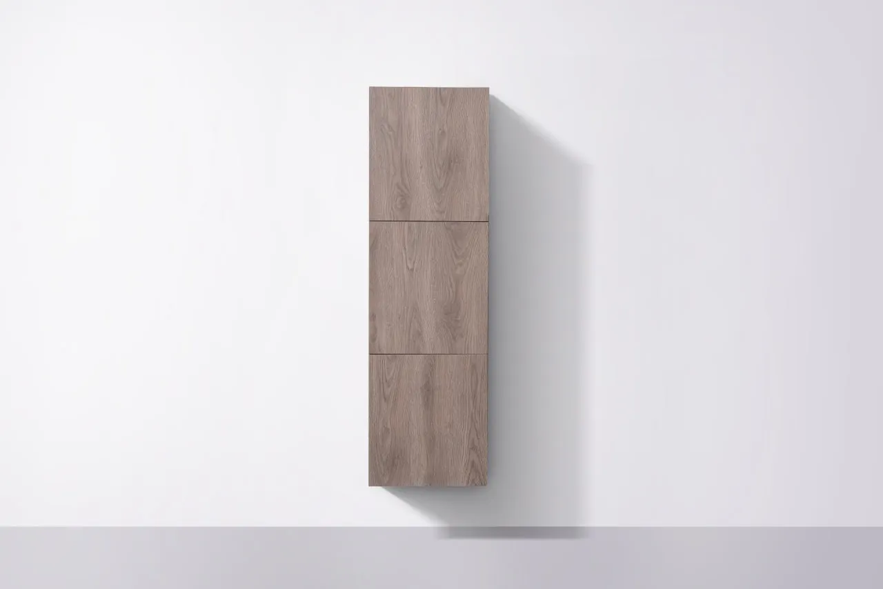 59" High Bathroom Linen Side Cabinets, Butternut
