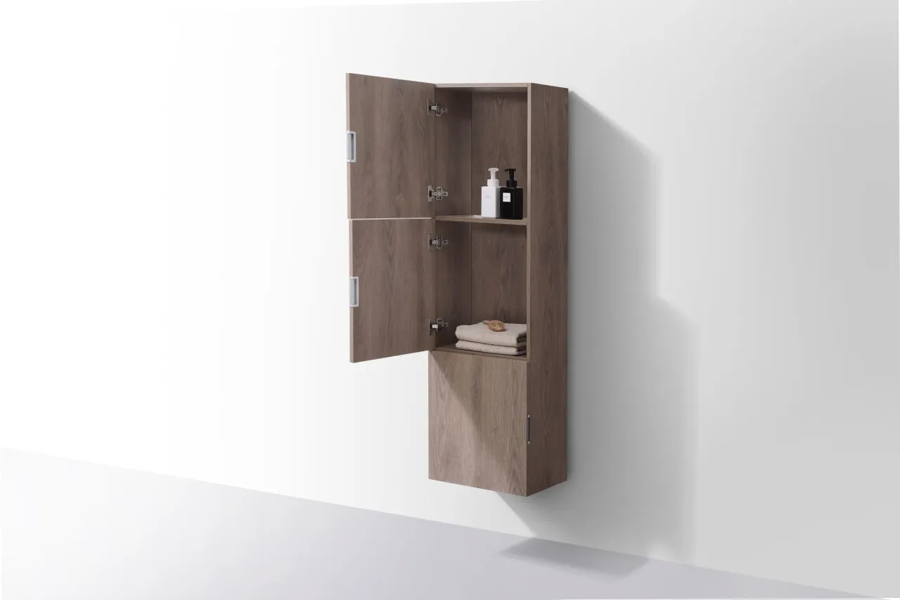 59" High Bathroom Linen Side Cabinets, Butternut