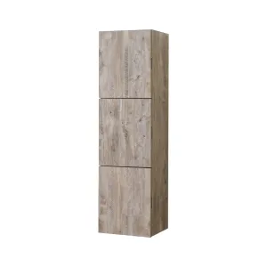 59" High Bathroom Linen Side Cabinets, Nature Wood