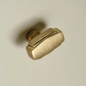 Aged Brass Art Deco Cabinet Knob