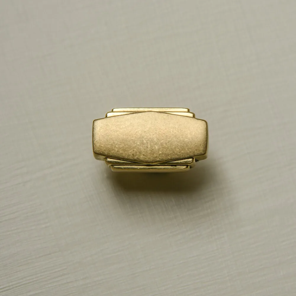 Aged Brass Art Deco Cabinet Knob