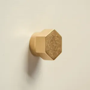 Aged Brass Hex Cabinet Knob