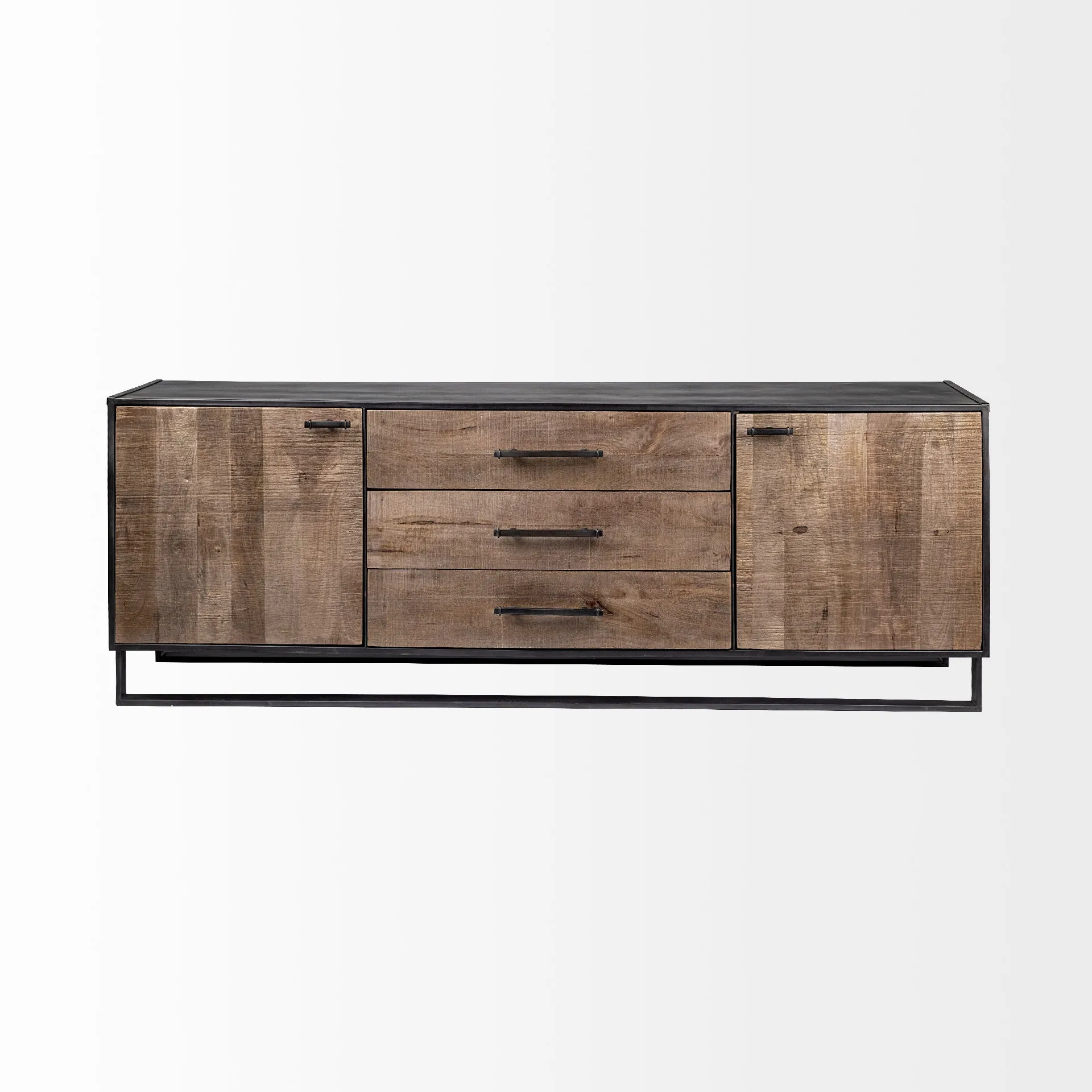 Alvin Sideboard Brown Wood | Black Metal