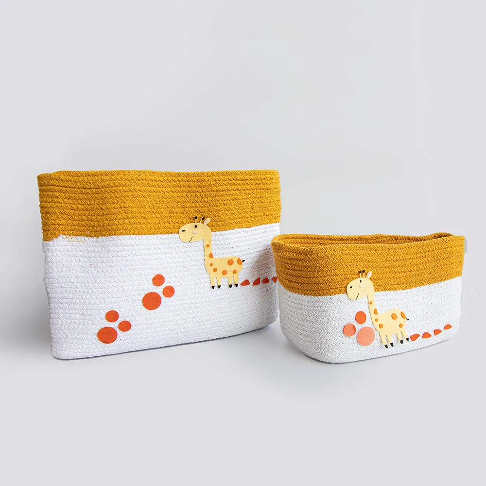 Baby Giraffe - Cotton Rope Basket- Individual/ Set of 2