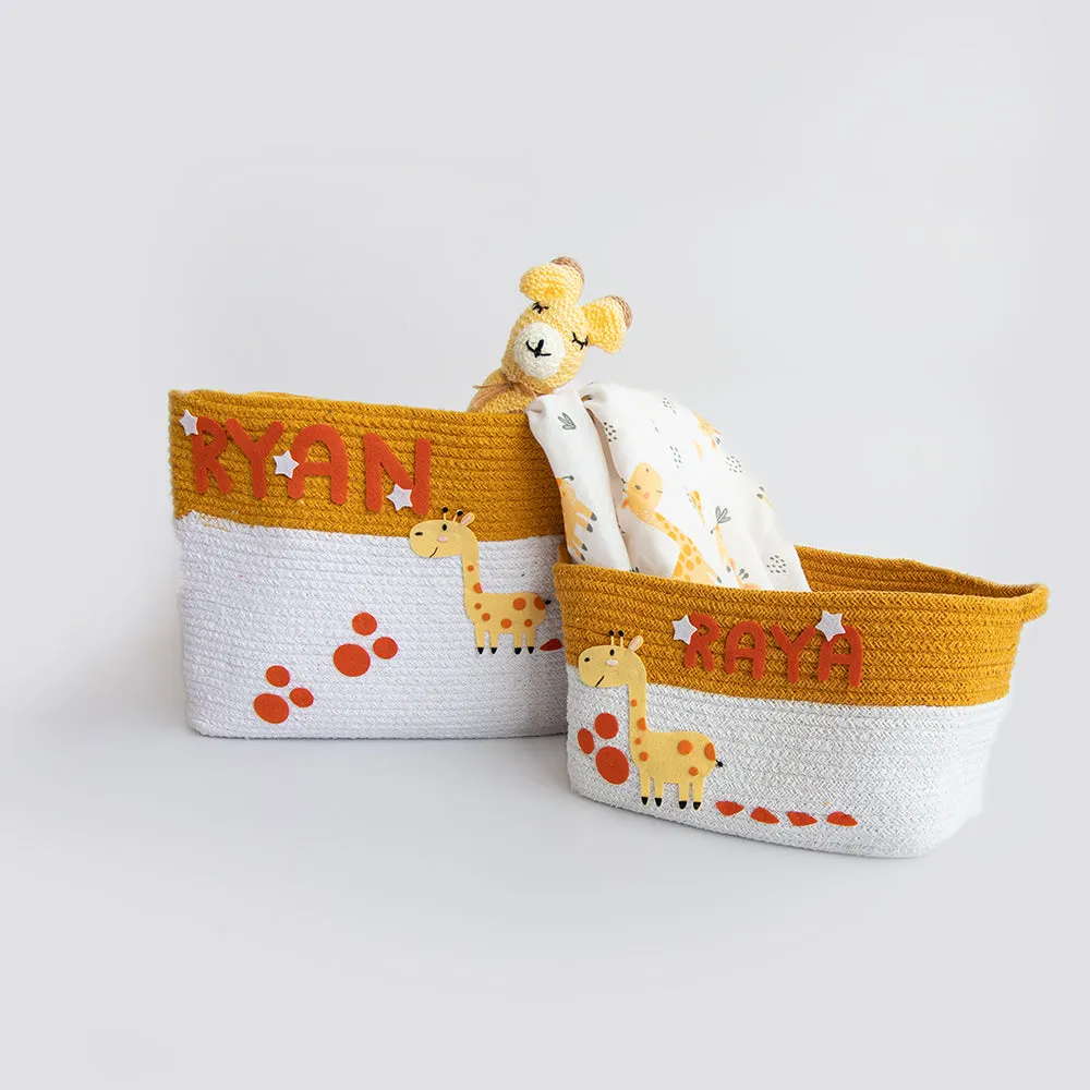 Baby Giraffe - Cotton Rope Basket- Individual/ Set of 2