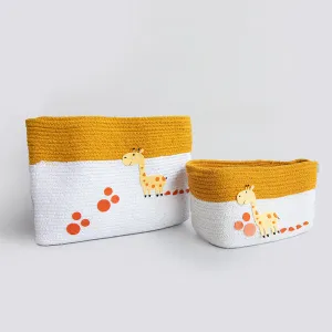 Baby Giraffe - Cotton Rope Basket- Individual/ Set of 2