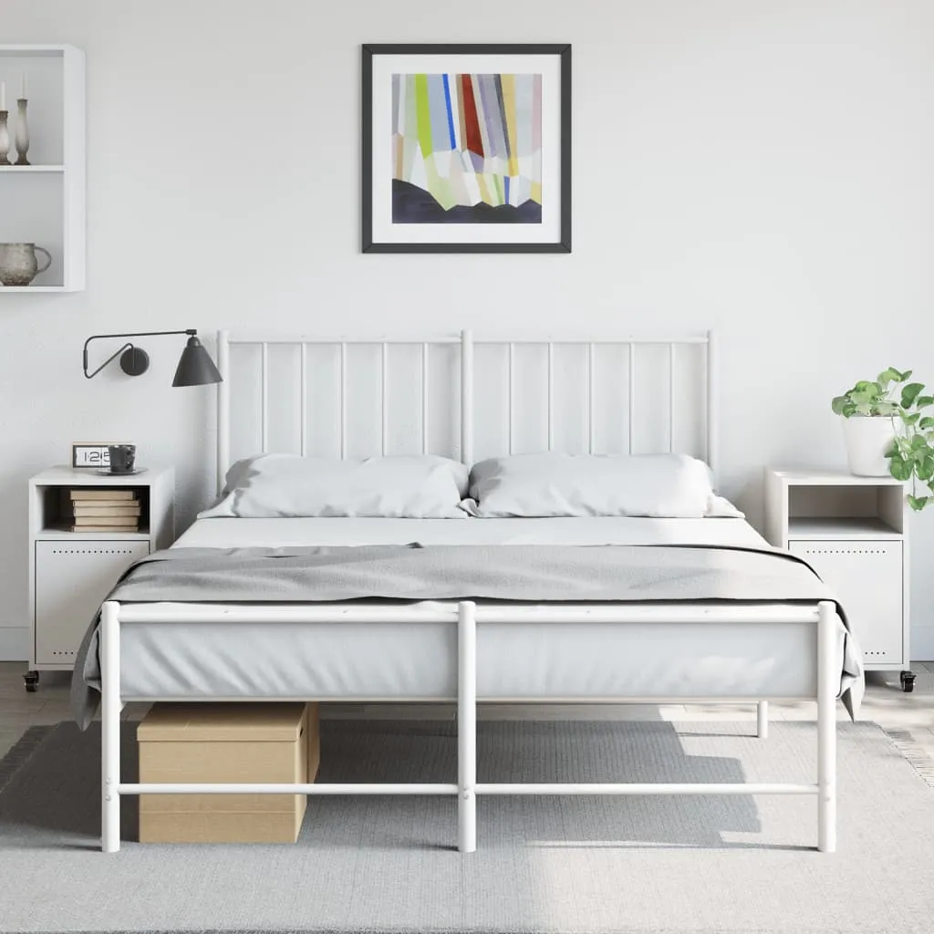 Bedside Cabinets 2 pcs White 36x39x59 cm Steel