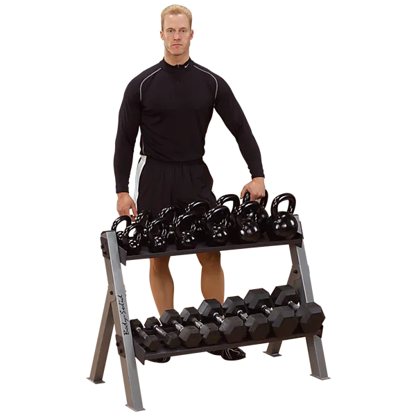 Body Solid Dumbbell/Kettlebell Rack Reversible GDKR100