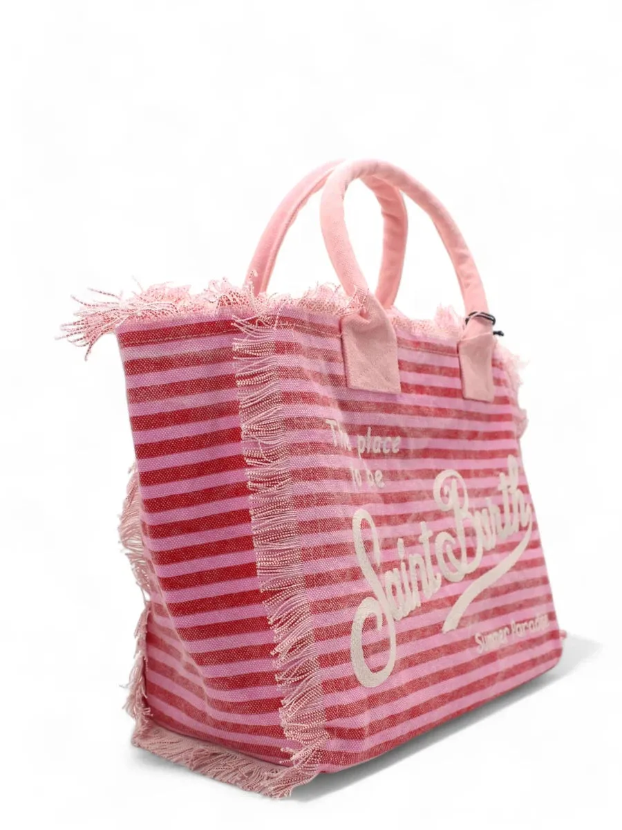 Borsa Vanity Righe Rosa