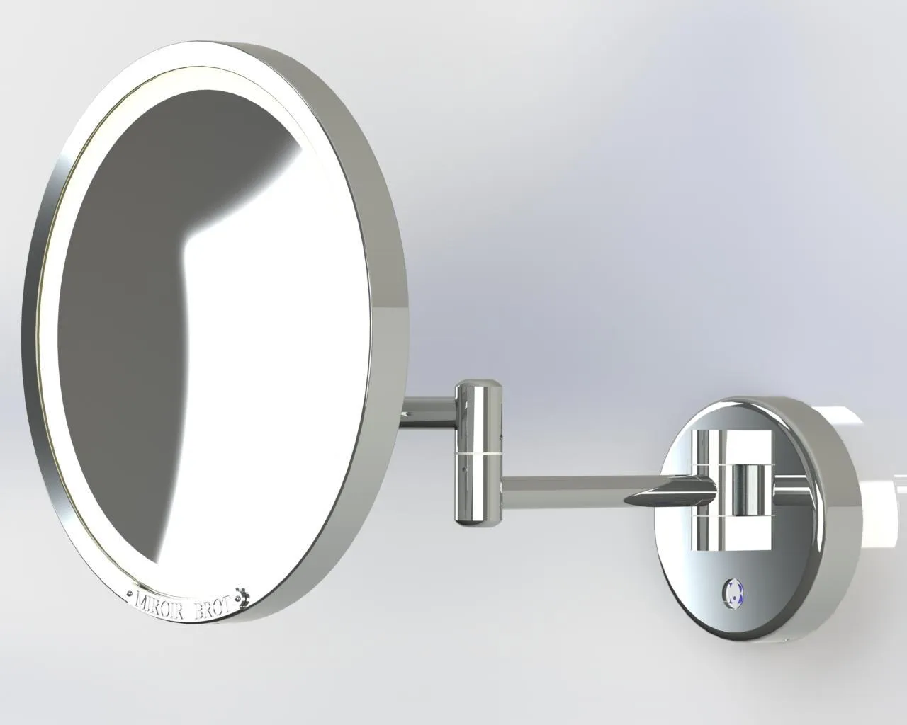 Brot Intemporel Wall Mount 2 Arm Swing Mirror  9.5" Dia.