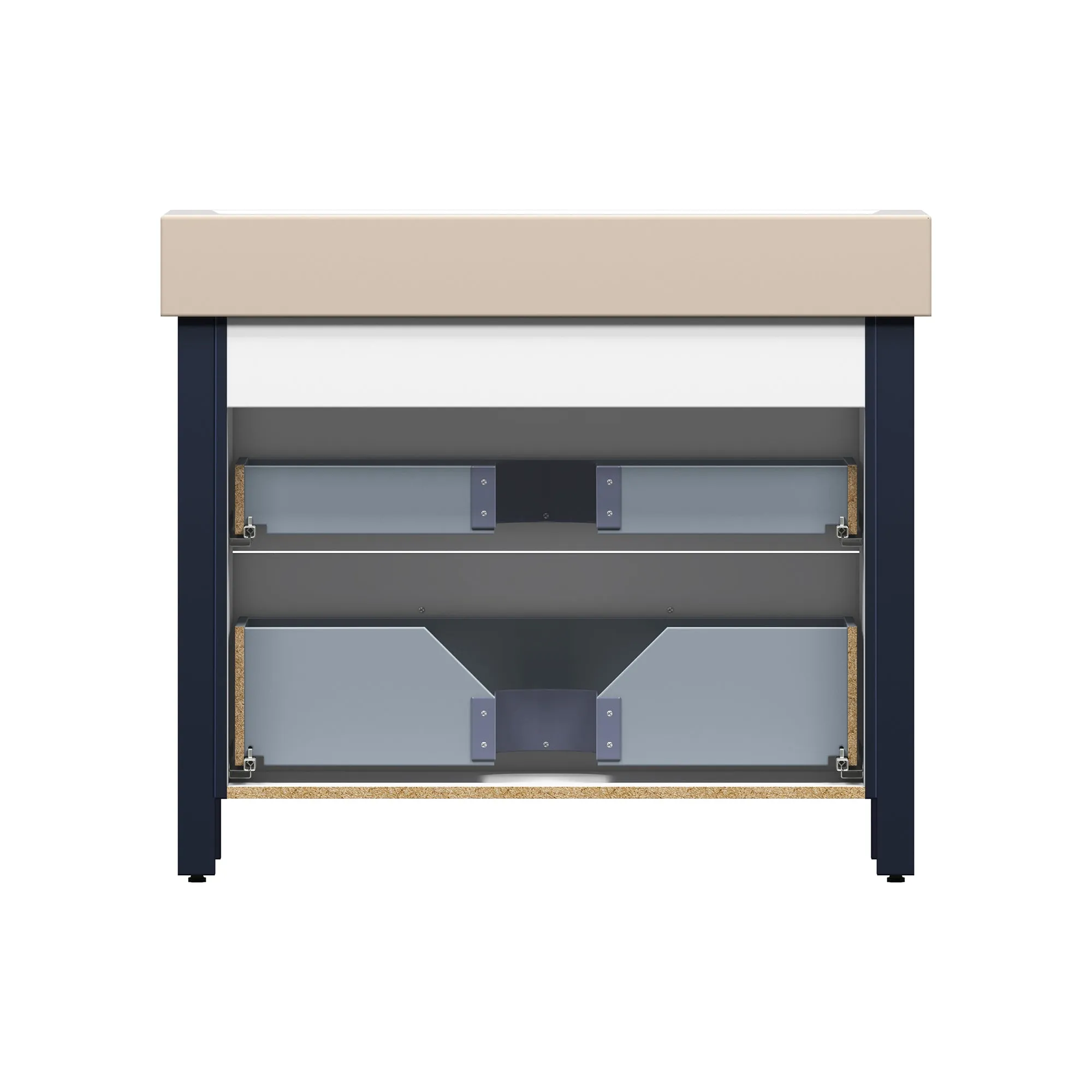 CATANIA - 40″ X 19" Dark Blue Vanity with Porcelain sink