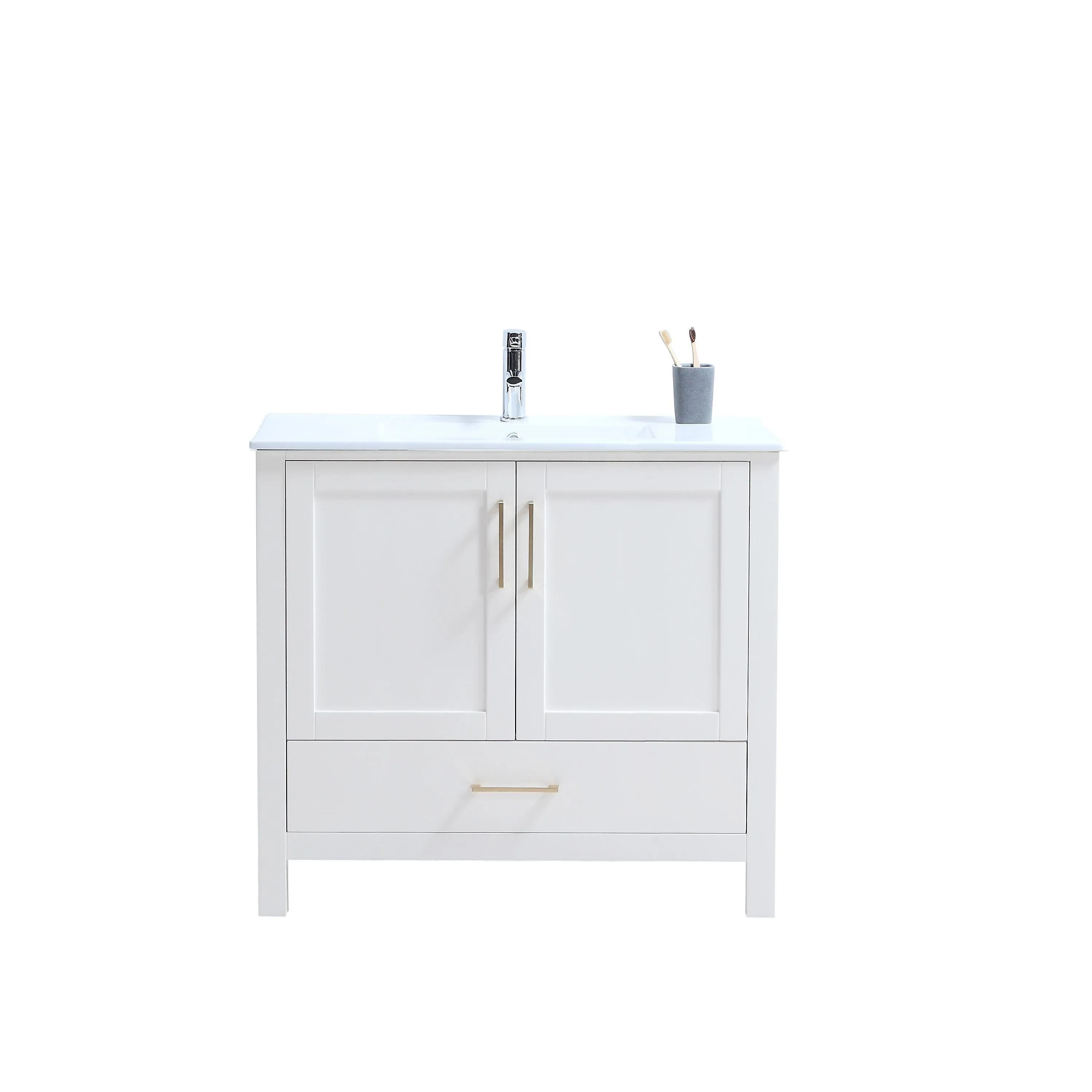 CCS201A - 36"x 18" White, Floor Standing Modern Bathroom Vanity ** PICKUP IN STORE ONLY **