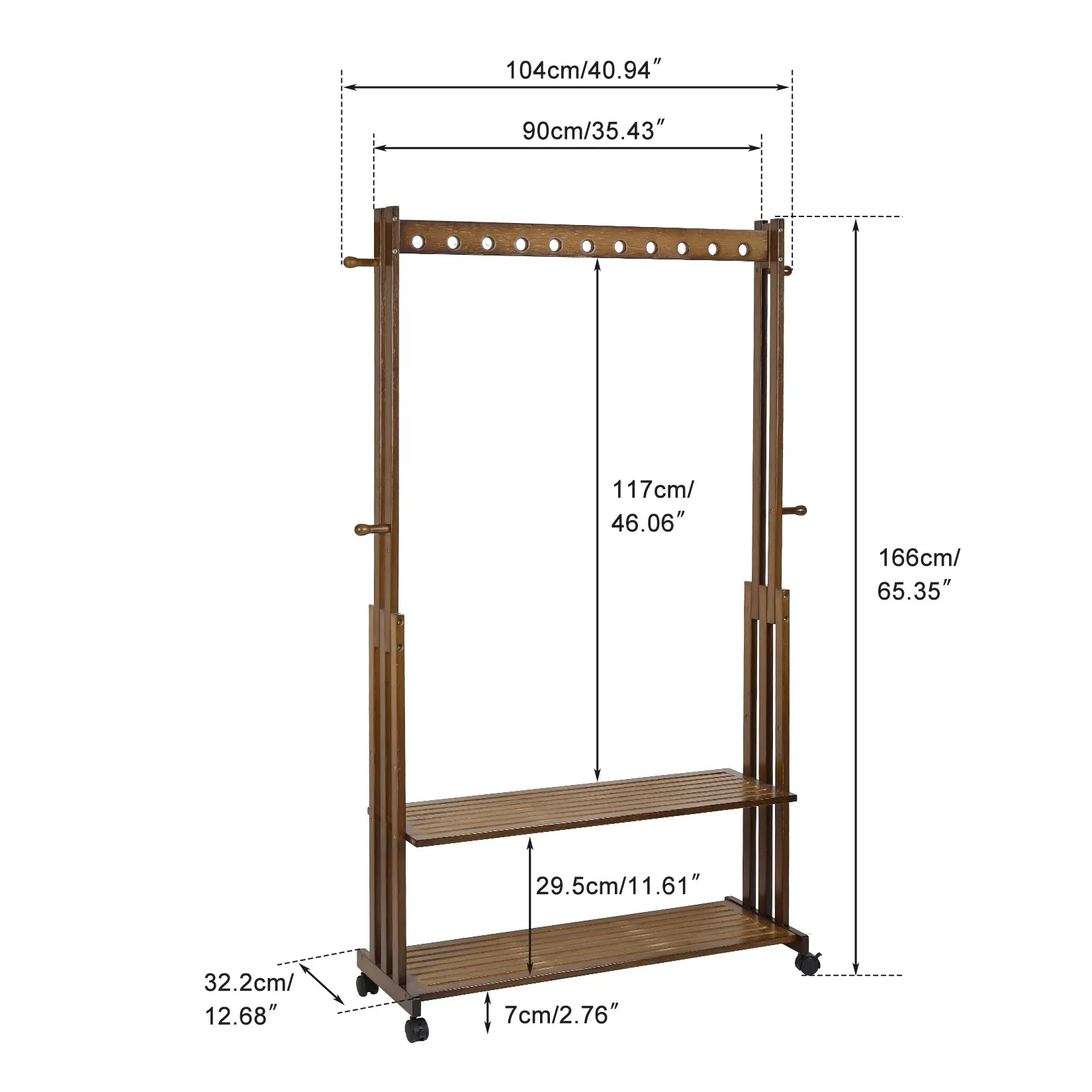 Entryway Hall Tree Coat Stand Shoe Shelves