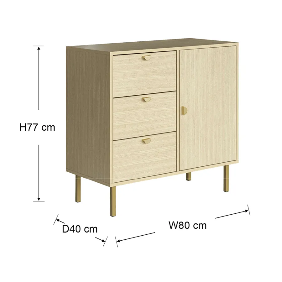 Georgine 1 Door 3 Drawer Buffet