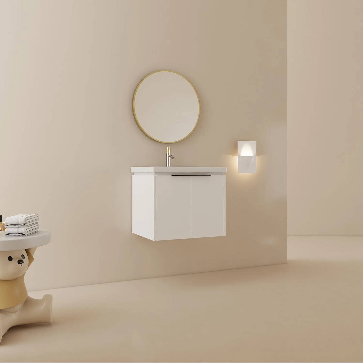 Giving Tree 24" Small Bathroom Vanity with Sink, Wall-mounted, Soft Close Doors