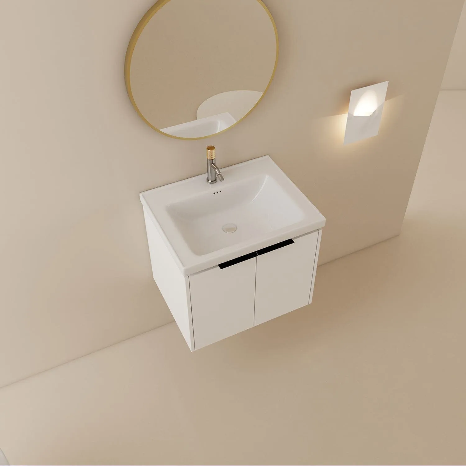 Giving Tree 24" Small Bathroom Vanity with Sink, Wall-mounted, Soft Close Doors