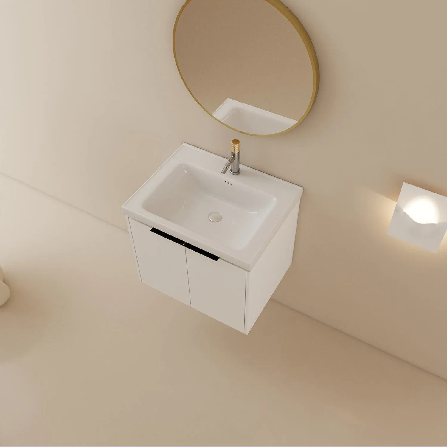 Giving Tree 24" Small Bathroom Vanity with Sink, Wall-mounted, Soft Close Doors