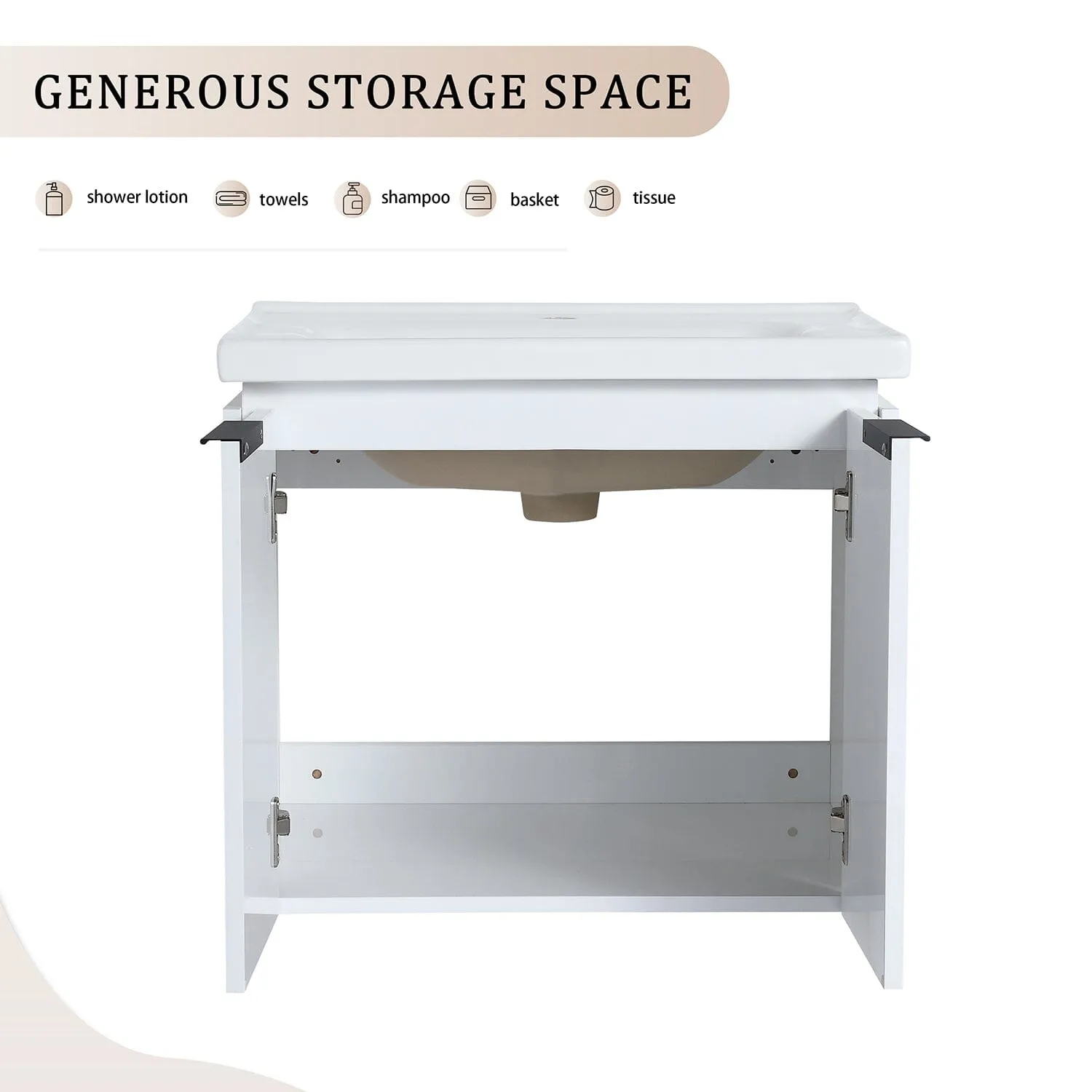 Giving Tree 24" Small Bathroom Vanity with Sink, Wall-mounted, Soft Close Doors