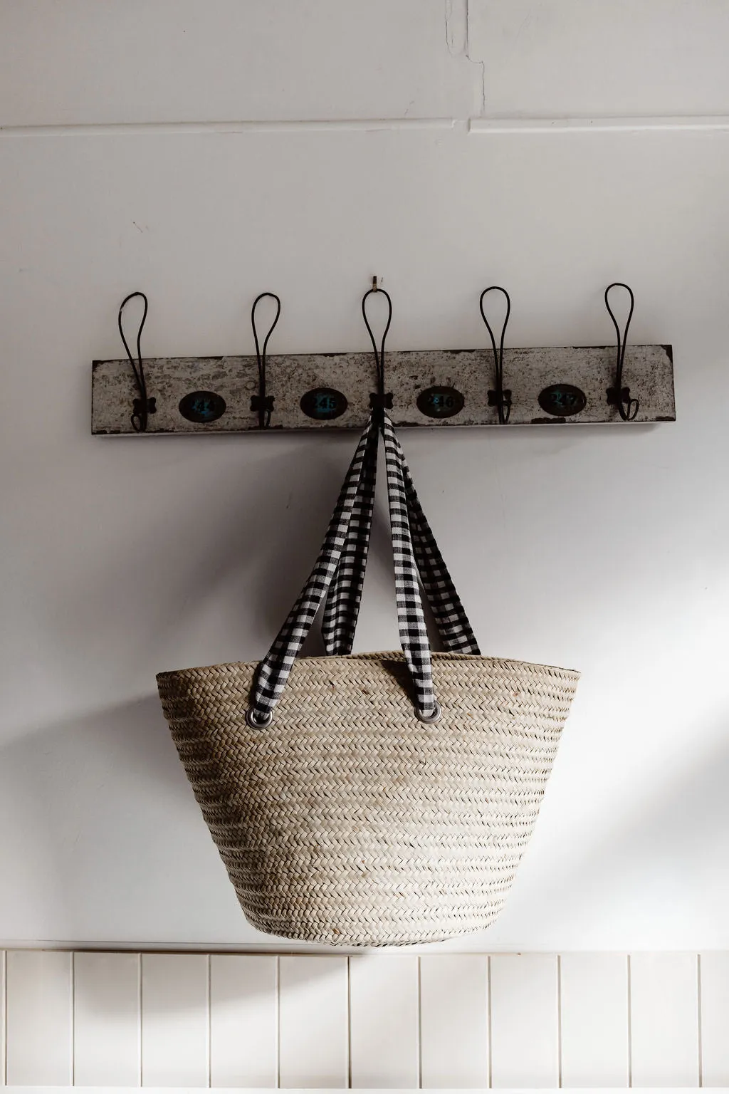 Goodman Market Basket | Black and White Gingham Linen