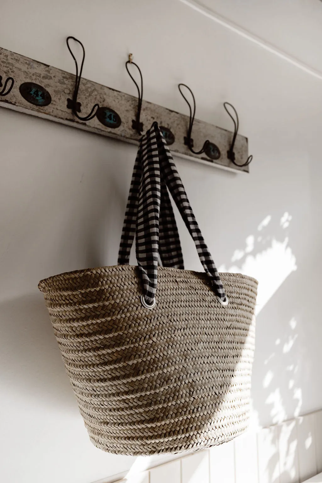 Goodman Market Basket | Black and White Gingham Linen