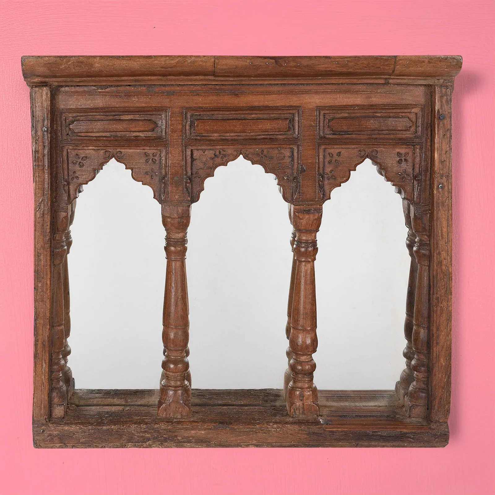 Indian Triple Arch Window Mirror - 19th Century