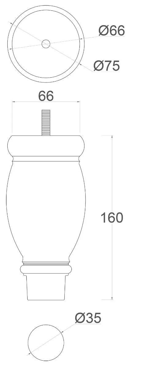 Jacqueline Grooved Wooden Furniture Legs