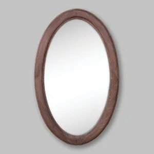 Liam Mirror - Oval Mirror in Antique Coffee