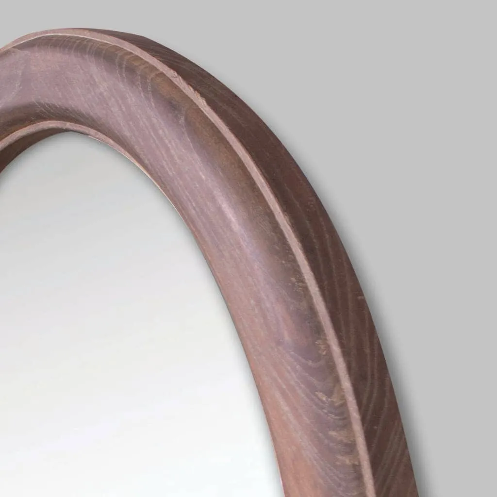 Liam Mirror - Oval Mirror in Antique Coffee