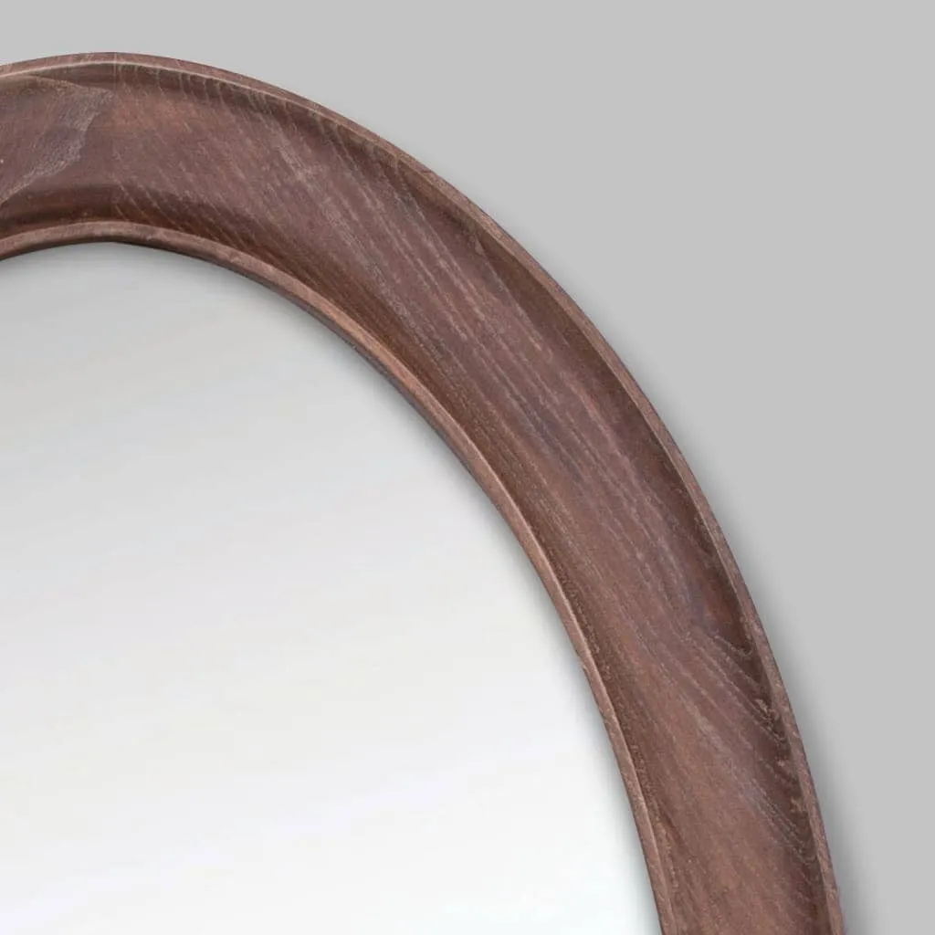 Liam Mirror - Oval Mirror in Antique Coffee
