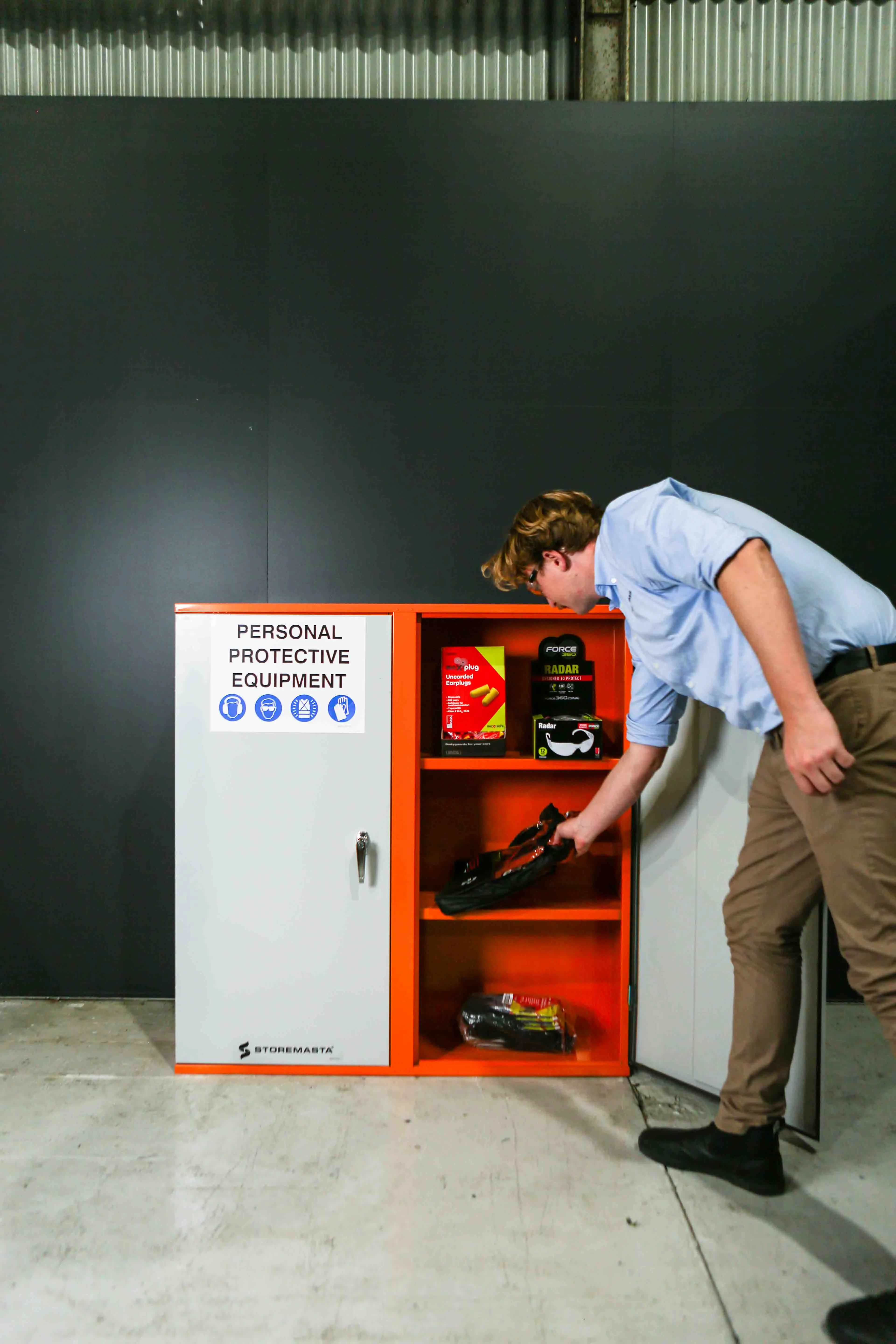 PPE Storage Cabinet - Double Door - 3 Shelves