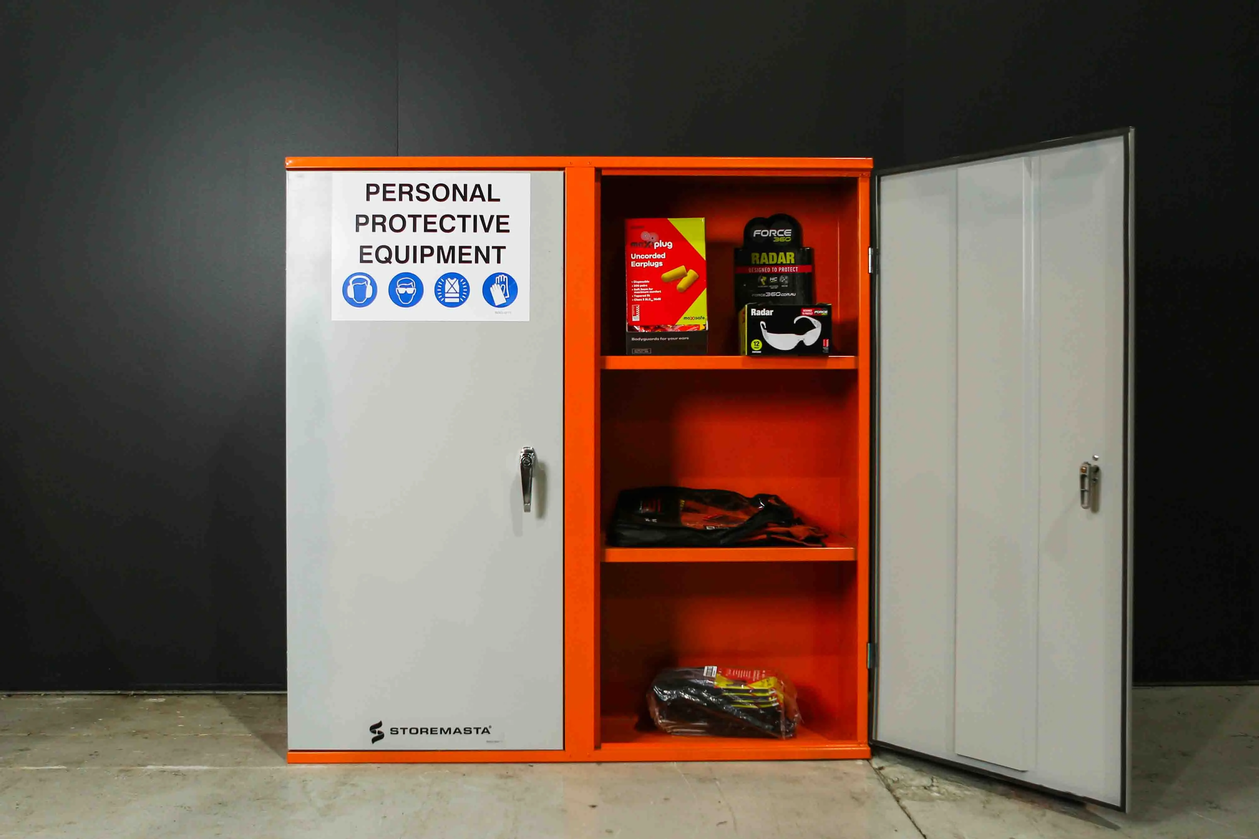 PPE Storage Cabinet - Double Door - 3 Shelves